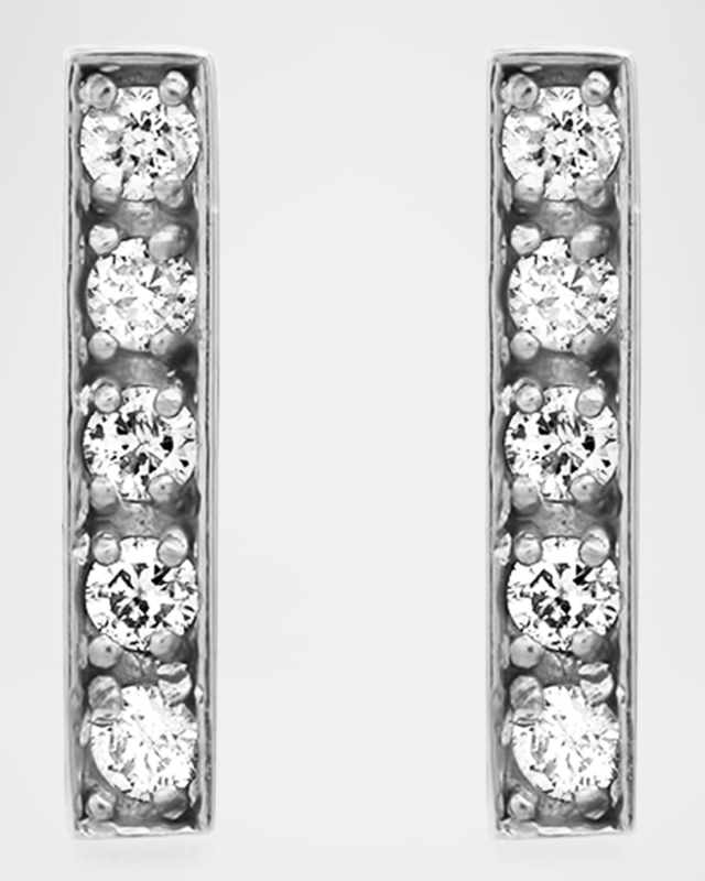 Diamond Bar Stud Earrings in 18K Yellow Gold
